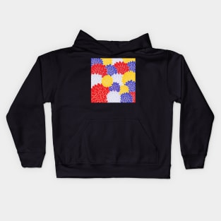 Fantastic Red Blue and Yellow Flowers Kids Hoodie